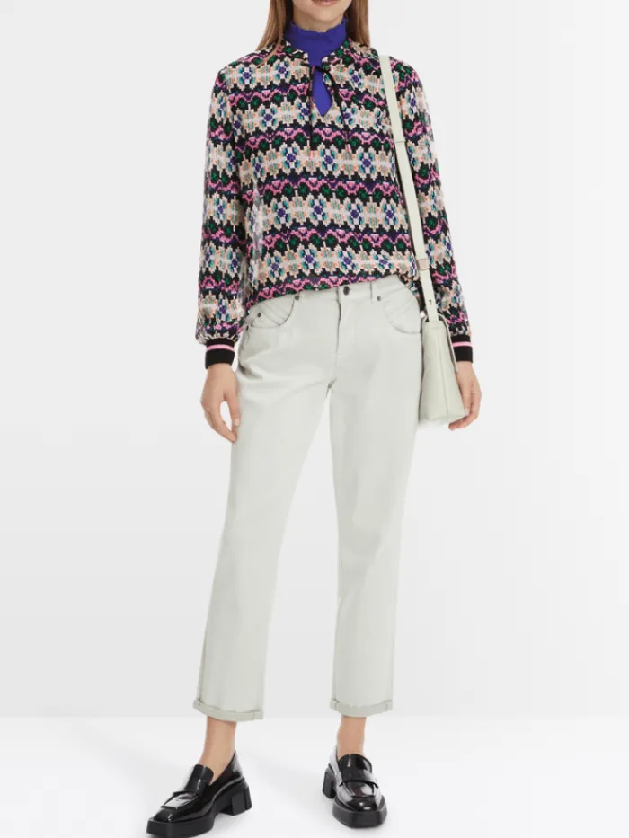 marc_cain_sports_womens_p_4-3.webp Marc Cain Sports Tops | Gifts Under £100^Women's Pull On Patterned Blouse XS 51.23 W57 Col 252