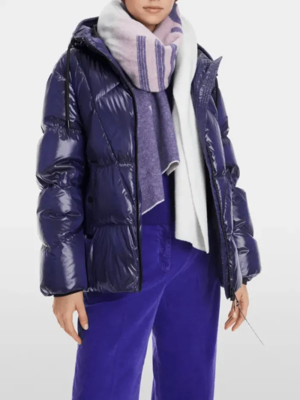 Marc Cain Sports Puffers And Gilets | Coats And Jackets^Women's Puffer Jacket With Hood In Shiny Violet XS 12