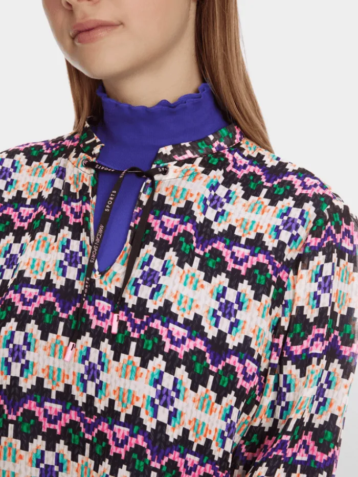 marc_cain_sports_womens_p_7-3.webp Marc Cain Sports Tops | Gifts Under £100^Women's Pull On Patterned Blouse XS 51.23 W57 Col 252