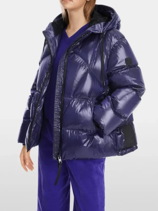 Marc Cain Sports Puffers And Gilets | Coats And Jackets^Women's Puffer Jacket With Hood In Shiny Violet XS 12