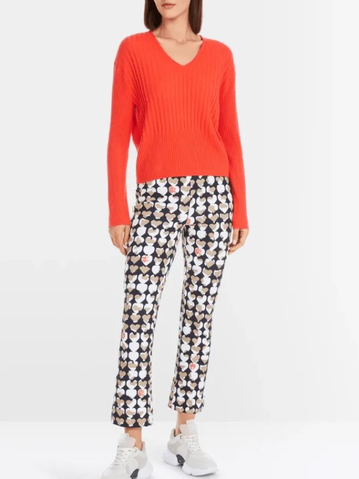 marc_cain_sports_womens_q_1-2.webp Marc Cain Sports Knitwear | Gifts Under £250^Women's "Rethink Together" V Neck Jumper In Campari O