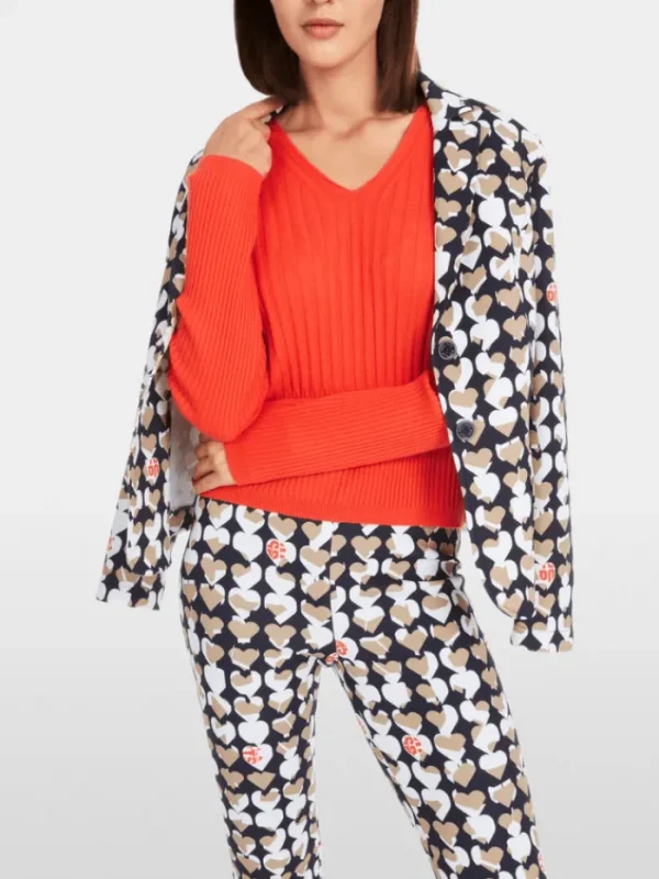 Marc Cain Sports Knitwear | Gifts Under £250^Women's "Rethink Together" V Neck Jumper In Campari O