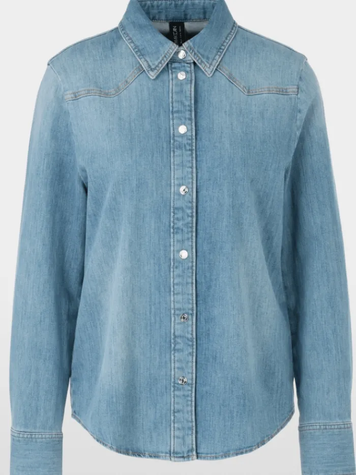 marc_cain_sports_womens_r_0-1.webp Marc Cain Sports Denim | Tops^Women's Rethink Together Blouse In Blue Wash Denim YS