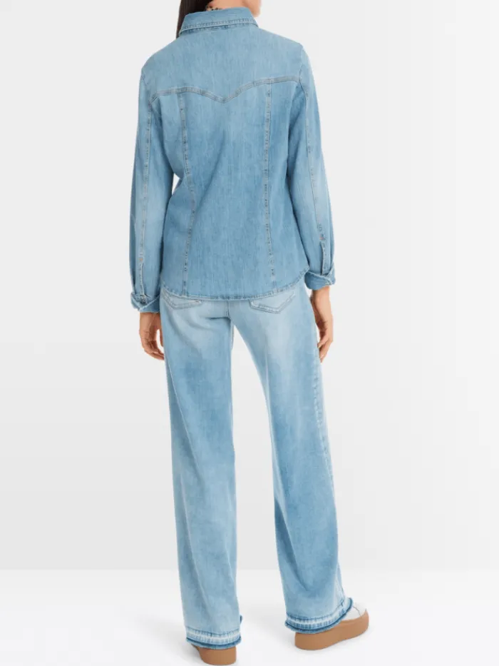 marc_cain_sports_womens_r_3-1.webp Marc Cain Sports Denim | Tops^Women's Rethink Together Blouse In Blue Wash Denim YS