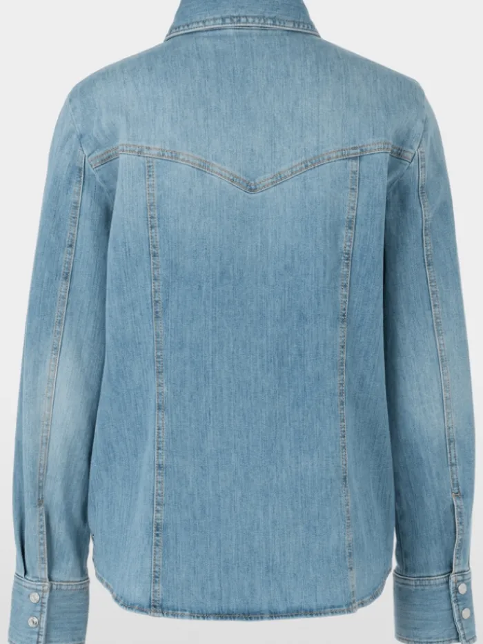 marc_cain_sports_womens_r_7-1.webp Marc Cain Sports Denim | Tops^Women's Rethink Together Blouse In Blue Wash Denim YS