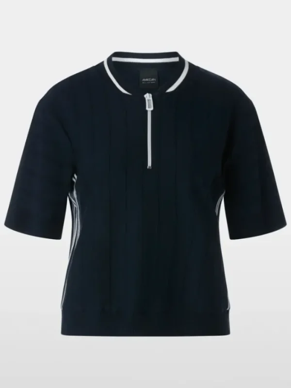 Marc Cain Sports Knitwear | Sweatshirts And T-Shirts^Women's Short Sleeved Sweater In Navy YS 41.05 M09 CO