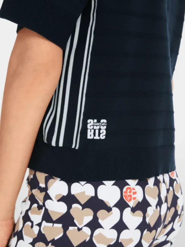 Marc Cain Sports Knitwear | Sweatshirts And T-Shirts^Women's Short Sleeved Sweater In Navy YS 41.05 M09 CO
