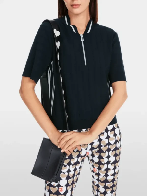 Marc Cain Sports Knitwear | Sweatshirts And T-Shirts^Women's Short Sleeved Sweater In Navy YS 41.05 M09 CO