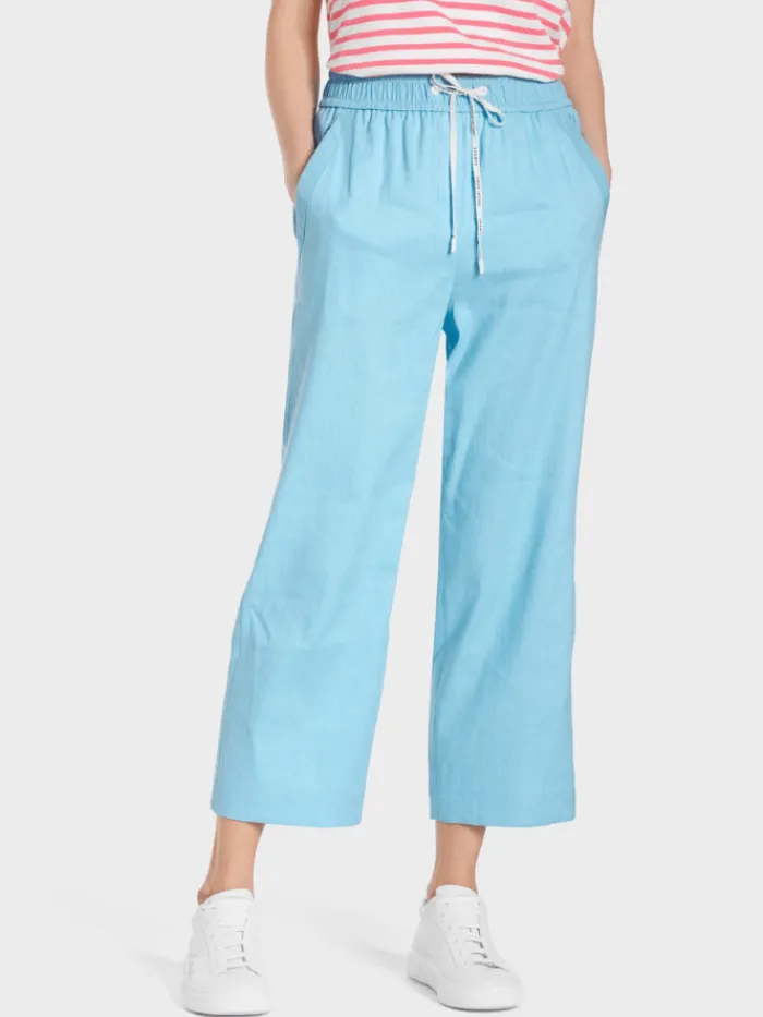 marc_cain_sports_wusu_lin_5.webp Marc Cain Sports Trousers | Gifts Under £100^WUSU Linen Trousers In Turquoise WS 81.47 W03 COL 339