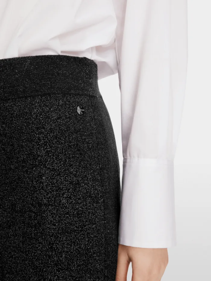 marc_cain_washington_blac_4.webp Marc Cain Pants Party Wear | Trousers^Marc Cain WASHINGTON Black Glitter Look Trousers XP 81.54 M50 Col 900