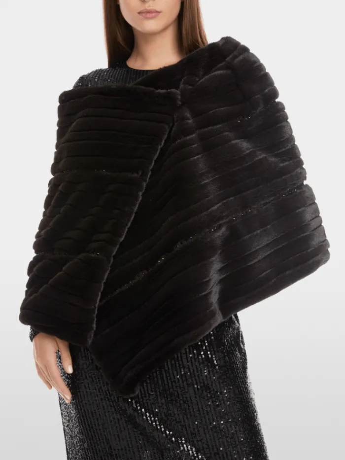 marc_cain_womens_glam_fau_5.webp Marc Cain Glam Coats And Jackets | Party Wear^Marc Cain Women's Glam Faux Fur Stole XG B3.01 W15 COL 696