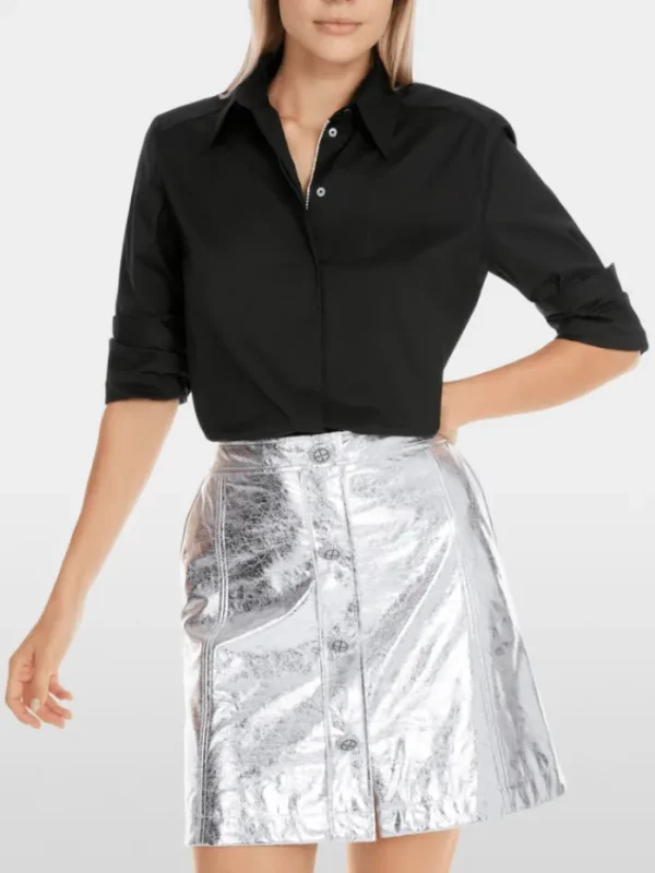 Marc Cain Additions Tops | Gifts Under £250^Marc Cain Women's Shirt Style Blouse With Glitter Detail In Black YA 5