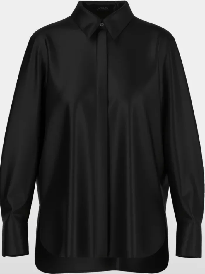 marc_cain_womens_shirt_st_3.webp Marc Cain Additions Tops | Gifts Under £250^Marc Cain Women's Shirt Style Blouse With Glitter Detail In Black YA 5