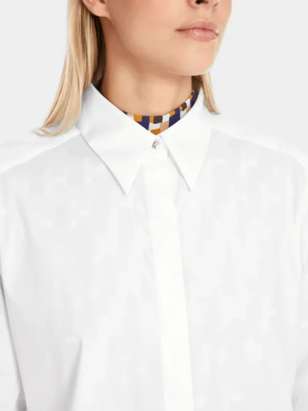 Marc Cain Additions Tops | Gifts Under £250^Marc Cain Women's Shirt Style Blouse With Glitter Detail In White YA 5