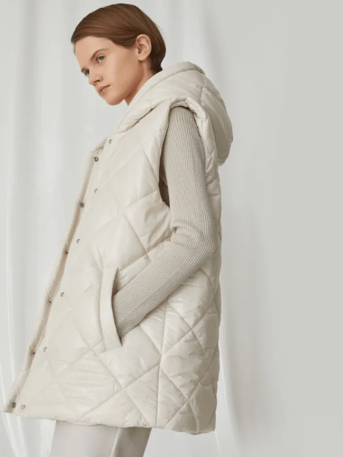 marella_midas_womens_reve_3.webp Marella Coats And Jackets | Luxury Gifts^MIDAS Women's Reversible Quilted Gilet In Wool White 242329602