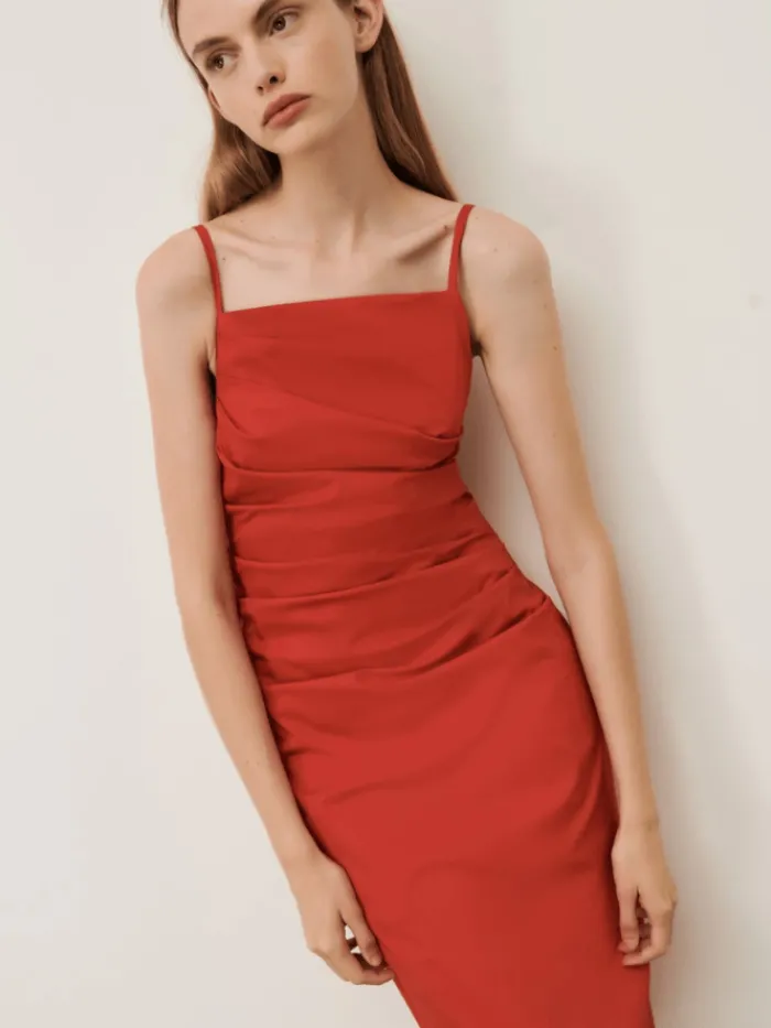 marella_roxs_slim_fit_mid_1.webp Marella Dresses | Party Wear^ROXS Slim Fit Midi Dress In Red 24132213822 Col 002