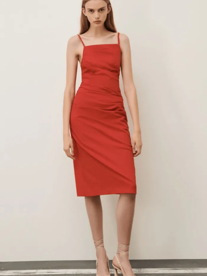marella_roxs_slim_fit_mid_2.webp Marella Dresses | Party Wear^ROXS Slim Fit Midi Dress In Red 24132213822 Col 002
