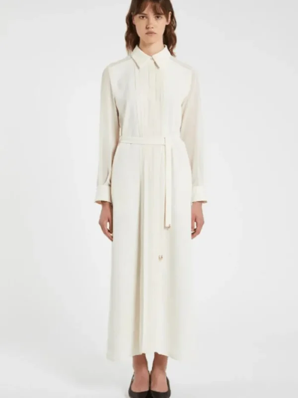 Marella Dresses | Luxury Gifts^Women's IORGO Midi Shirt Dress In Wool White 25132210732 Col 0