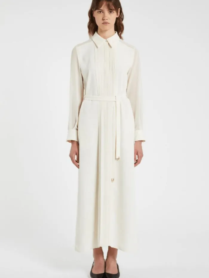 marella_womens_iorgo_midi_0.webp Marella Dresses | Luxury Gifts^Women's IORGO Midi Shirt Dress In Wool White 25132210732 Col 0