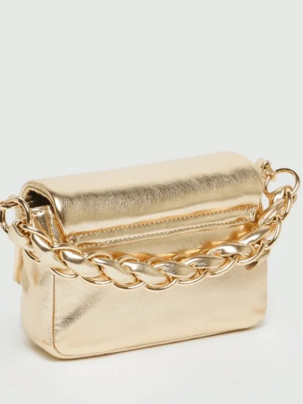 Marella Party Wear | Cross Body Bags^Women's Laminated Faux Leather Bag In Gold 25135110862 Col 001