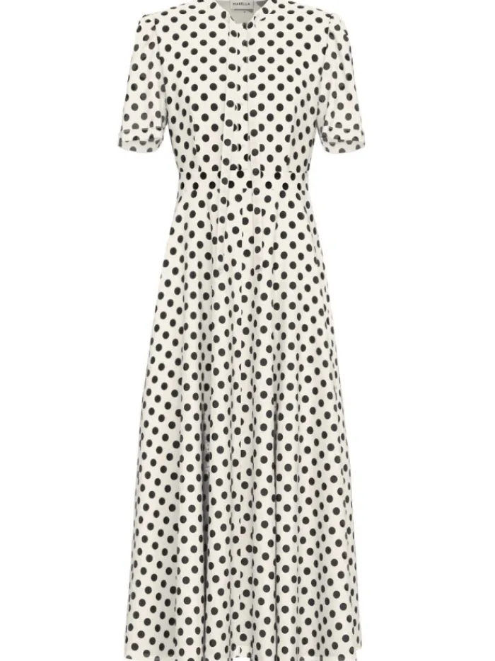 marella_womens_lorenza_do_0.webp Marella Dresses | Luxury Gifts^Women's LORENZA Dot Print Midi Dress 25132211412 Col 001