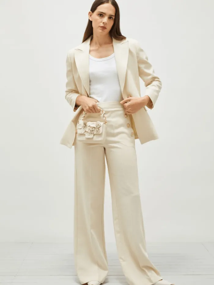 marella_womens_mission_ba_2.webp Marella Trousers | Gifts Under £250^Women's MISSION Basketweave Fabric Trousers In White 251313105