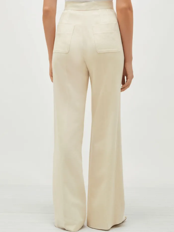 marella_womens_mission_ba_3.webp Marella Trousers | Gifts Under £250^Women's MISSION Basketweave Fabric Trousers In White 251313105