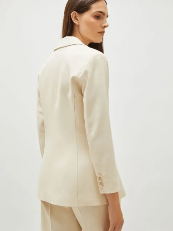 Marella Coats And Jackets | Luxury Gifts^Women's SACCA Basketweave Fabric Blazer In White 25130410912 C