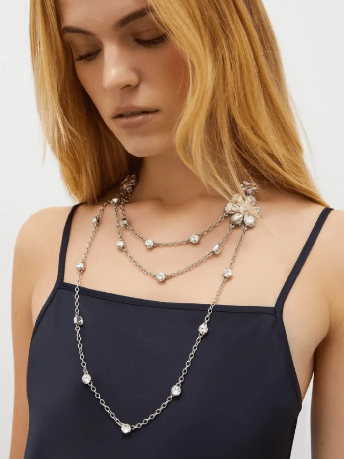 marella_womens_satira_cry_1.webp Marella Jewellery & Jewellery Boxes | Gifts Under £250^Women's SATIRA Crystal Flower Adorned Long Necklace 2513751036