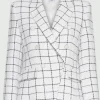 Marella Coats And Jackets | Luxury Gifts^Women's STORNO 3D Fabric Checked Jacket In White 25130410612 C
