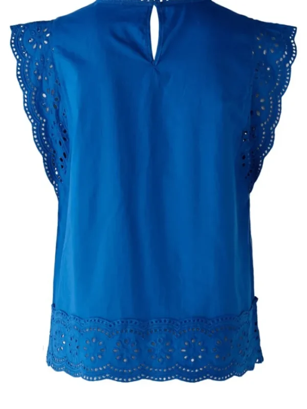 Oui Tops | Gifts Under £100^Azur Blue Broderie Anglaise Blouse 78595 5428