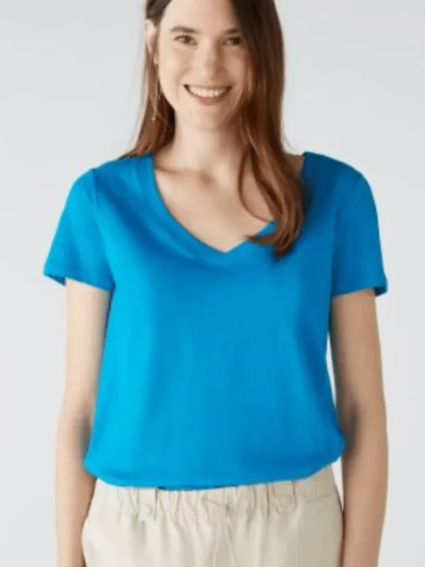 Oui Sweatshirts And T-Shirts | Tops^Blue Jewel V Necked T Shirt 76717 5932