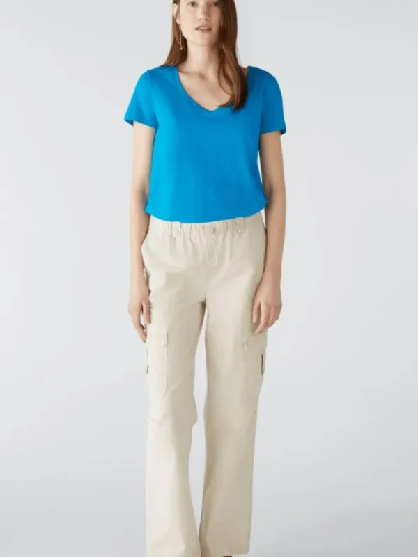 Oui Sweatshirts And T-Shirts | Tops^Blue Jewel V Necked T Shirt 76717 5932