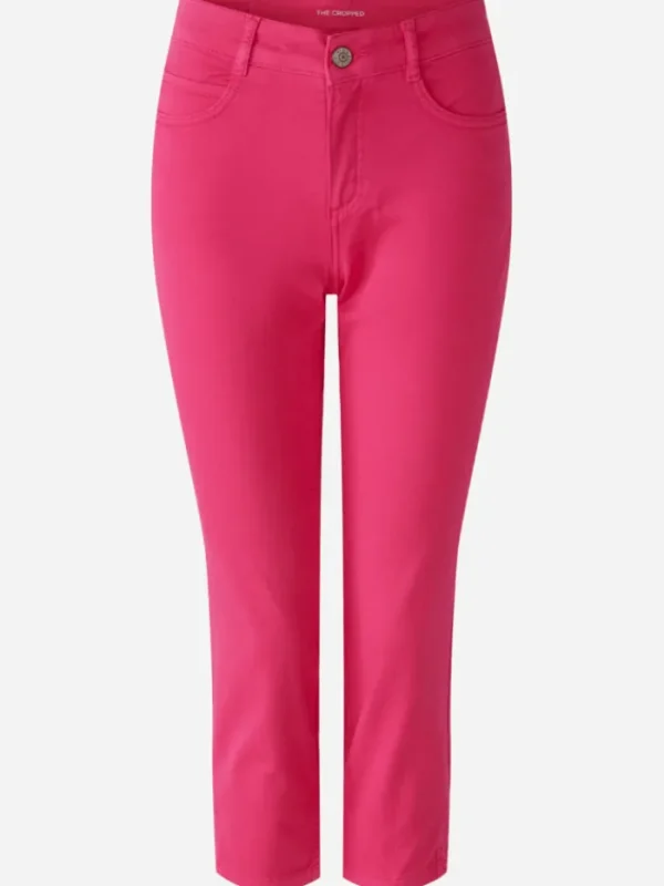 Oui Trousers | Gifts Under £50^Cotton Capri Trousers In Pink 78878 Col 3438