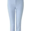Oui Trousers | Gifts Under £100^Cotton Capri Trousers In Light Blue 78878 Col 5180