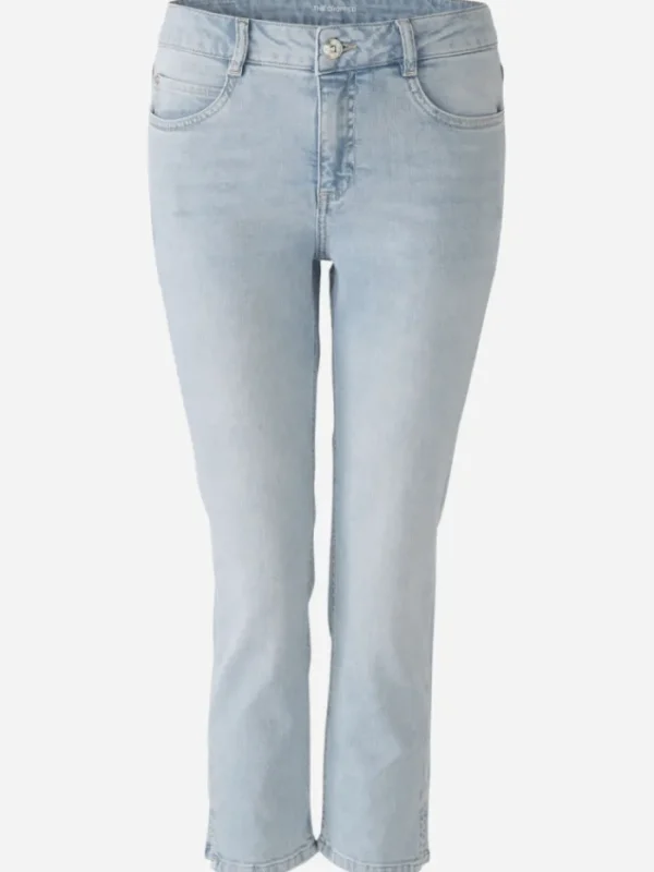 Oui Gifts Under £100^Cropped Mid Waist Jeans In Light Blue 87534 Col 5300