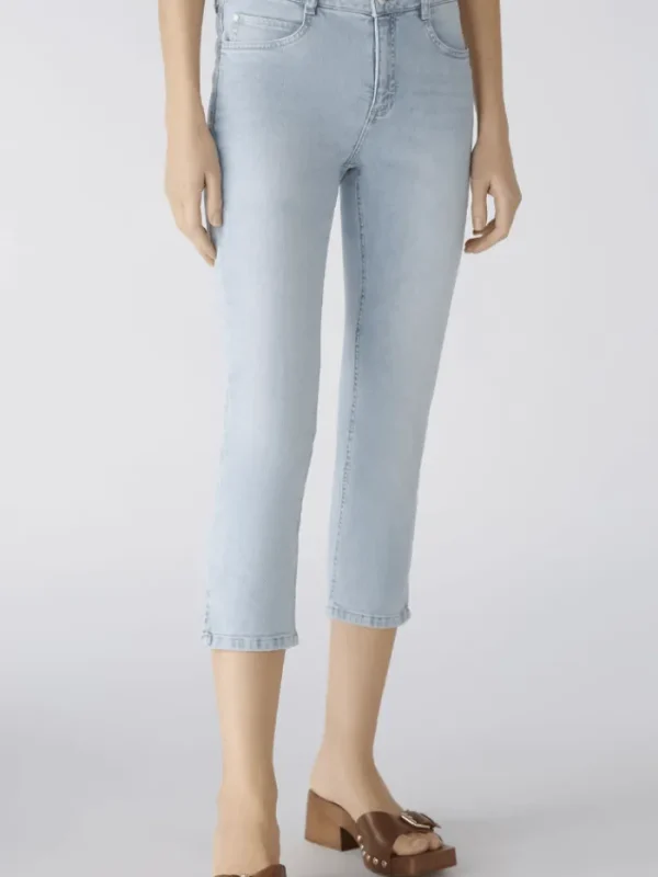 Oui Gifts Under £100^Cropped Mid Waist Jeans In Light Blue 87534 Col 5300