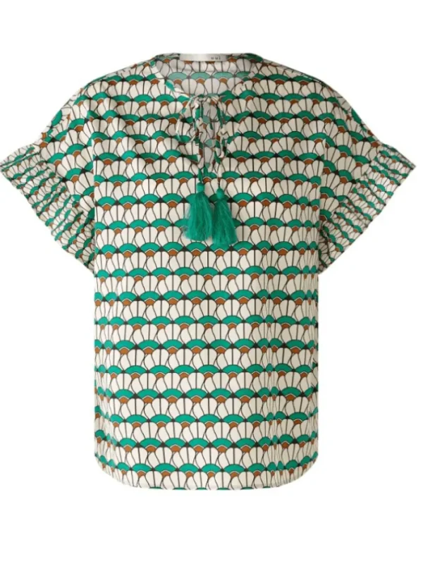 Oui Tops | Gifts Under £50^Green and Brown Top 78676 648