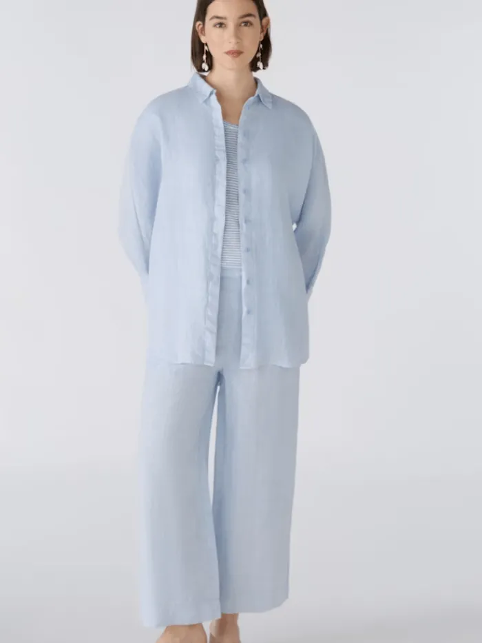 oui_linen_shirt_in_kentuc_2.webp Oui Tops | Gifts Under £100^Linen Shirt in Kentucky Blue 88624 Col 5082