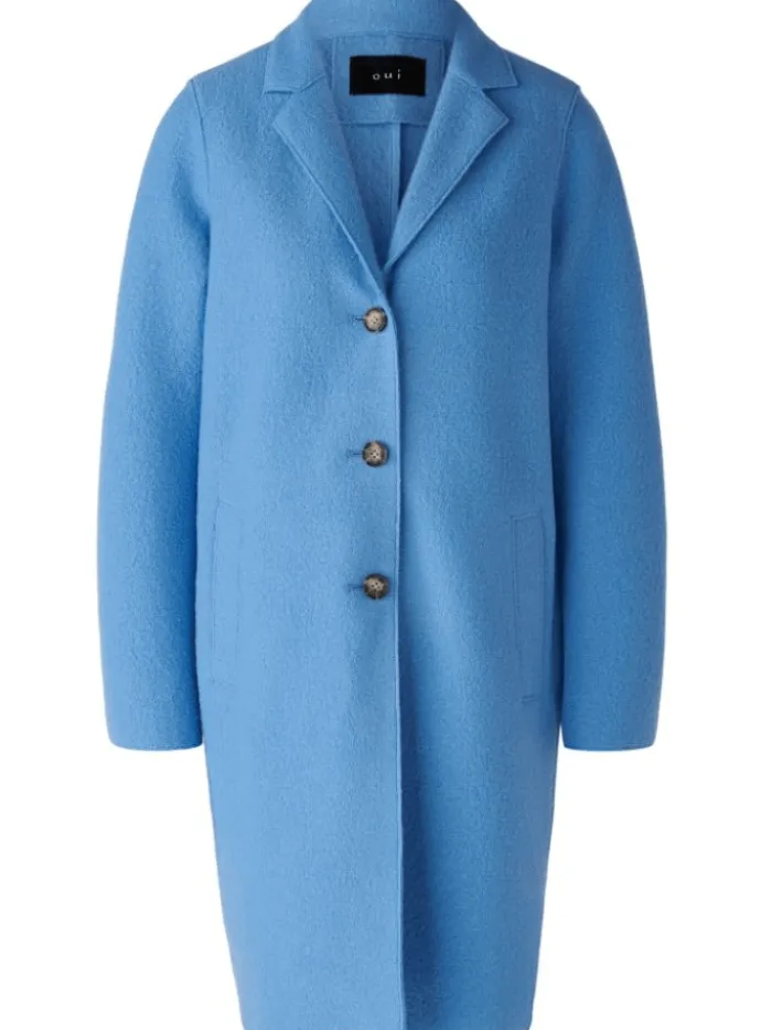 oui_mayson_womens_coat_bo_0.webp Oui Coats And Jackets | Luxury Gifts^Mayson Women's Coat Boiled Pure New Wool in Cornflower 79918 Col 5