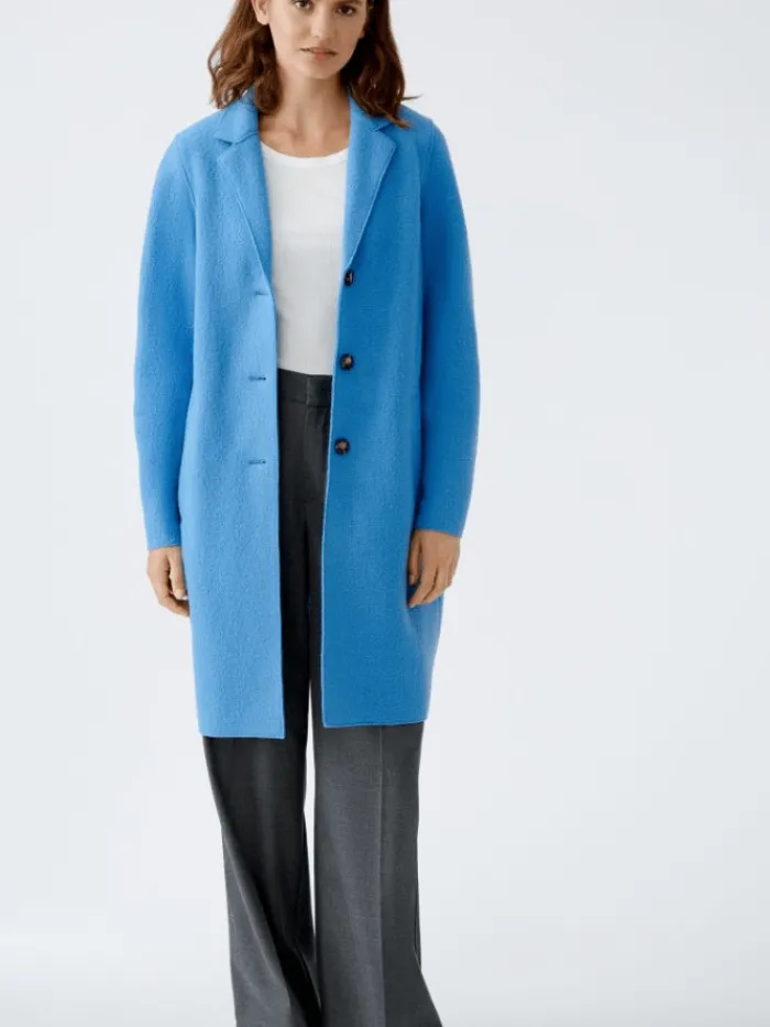 oui_mayson_womens_coat_bo_2.webp Oui Coats And Jackets | Luxury Gifts^Mayson Women's Coat Boiled Pure New Wool in Cornflower 79918 Col 5