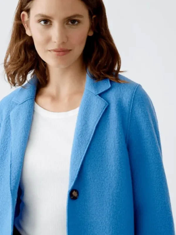 Oui Coats And Jackets | Luxury Gifts^Mayson Women's Coat Boiled Pure New Wool in Cornflower 79918 Col 5
