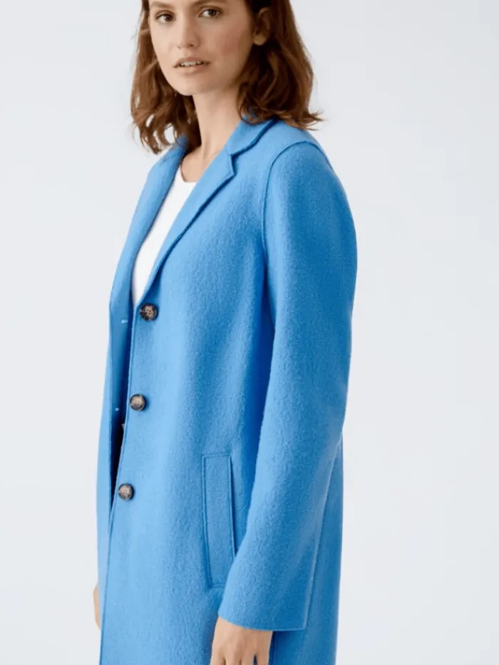 oui_mayson_womens_coat_bo_5.webp Oui Coats And Jackets | Luxury Gifts^Mayson Women's Coat Boiled Pure New Wool in Cornflower 79918 Col 5