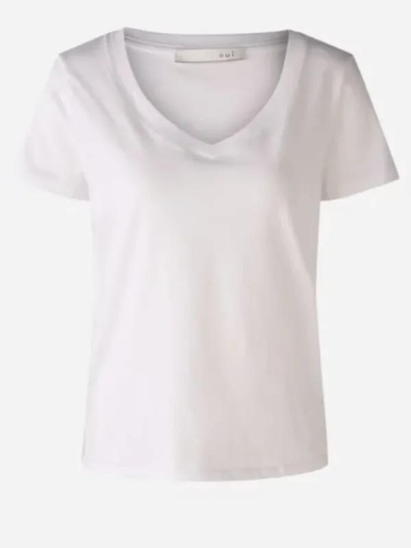 Oui Sweatshirts And T-Shirts | Tops^Optic White V Necked T Shirt 76717 1002