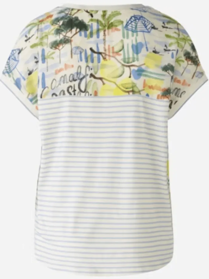 oui_patterned_v_neck_blou_2.webp Oui Tops | Gifts Under £100^Patterned V Neck Blouse 87599 Col 0105