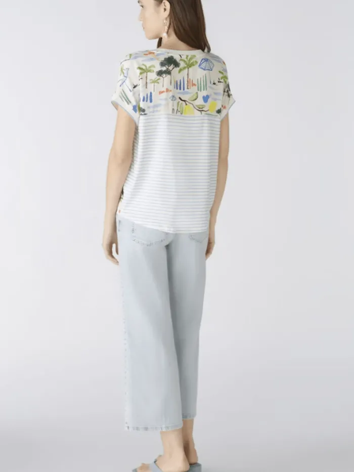 oui_patterned_v_neck_blou_4.webp Oui Tops | Gifts Under £100^Patterned V Neck Blouse 87599 Col 0105