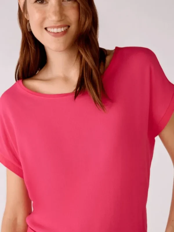 Oui Sweatshirts And T-Shirts | Tops^Pink Round Necked Top 79015 3420