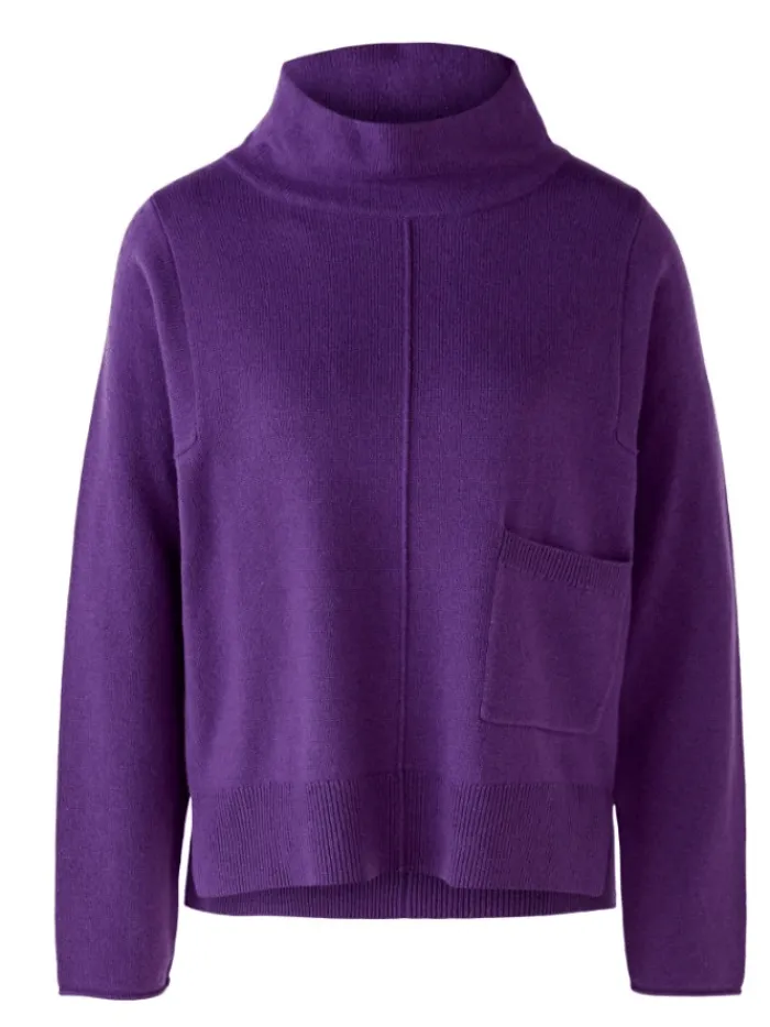oui_t_dark_purple_high_ne_0.webp Oui Knitwear | Gifts Under £100^T Dark Purple High Neck Knitted Jumper 77618 4506