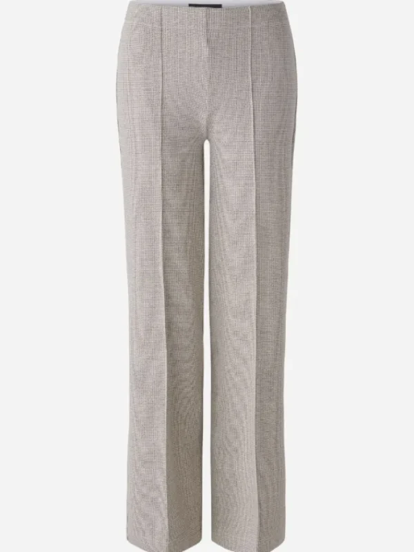 Oui Trousers | Gifts Under £250^Women's Cotton Jersey Houndstooth Trousers 88767 Col 0871