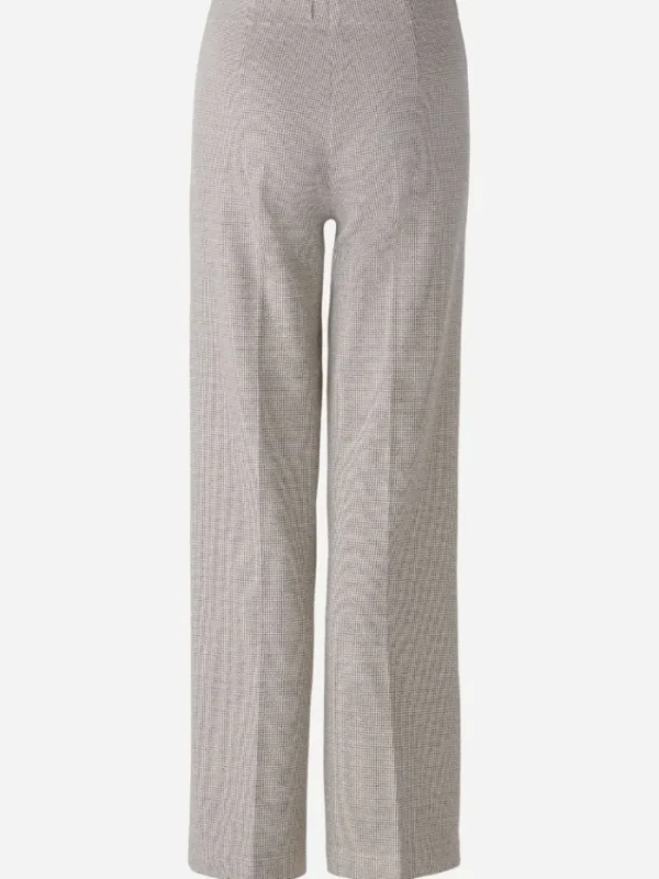 Oui Trousers | Gifts Under £250^Women's Cotton Jersey Houndstooth Trousers 88767 Col 0871